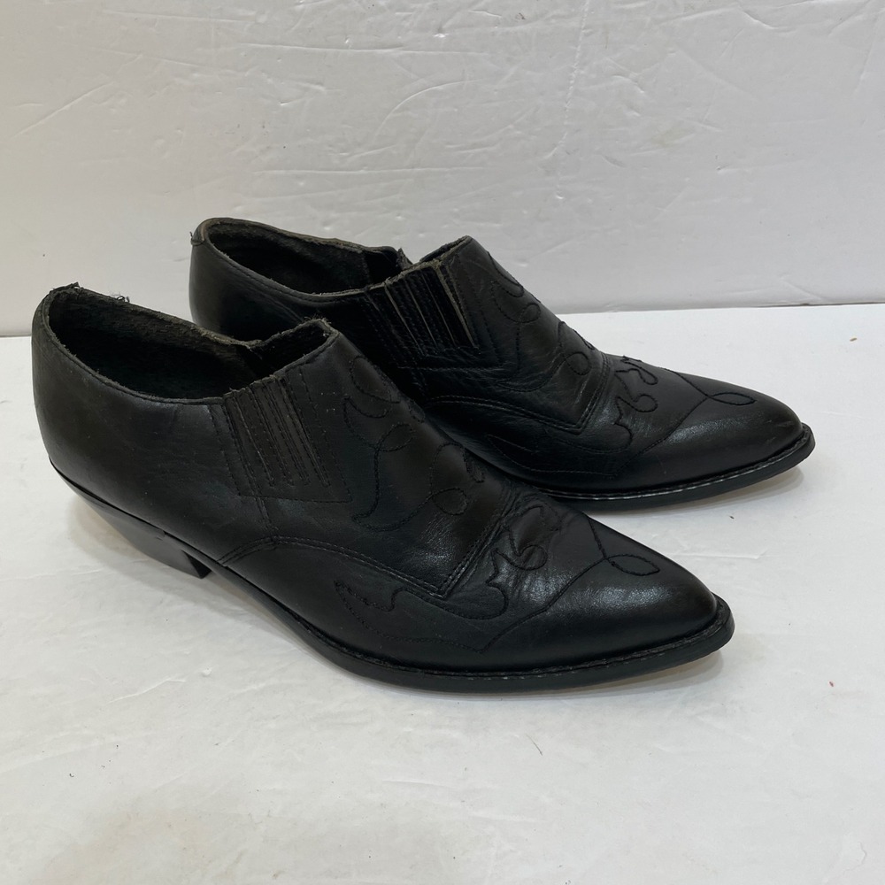 VINTAGE‎ PALOMINO WESTERN BOOTIES IN BLACK LEATHER
